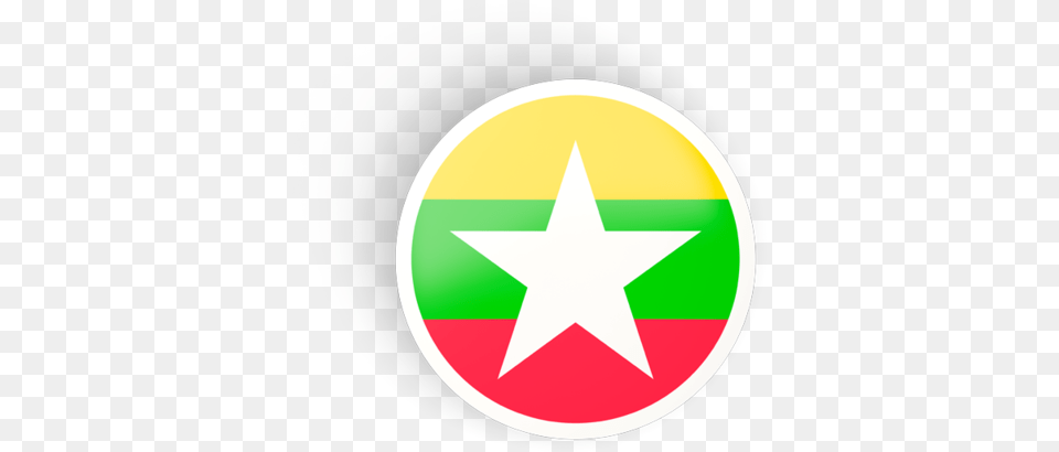 Myanmar Flag Icon, Star Symbol, Symbol, Logo, Disk Free Transparent Png