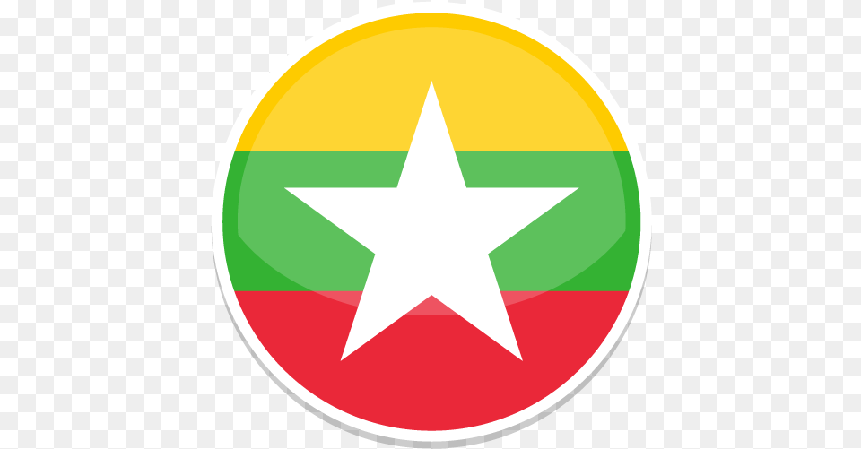 Myanmar Icon Round World Flags Iconset Custom Design Happy New Year 2020 Myanmar, Star Symbol, Symbol, Logo Free Transparent Png