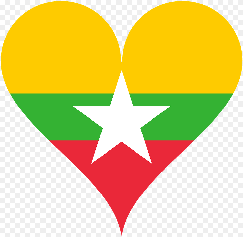 Myanmar Visa Application Flag Of Myanmar, Star Symbol, Symbol Png Image