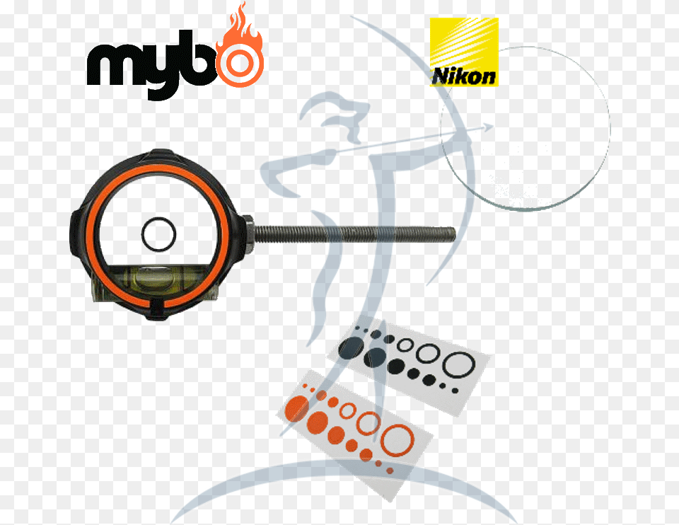 Mybo Merlin Ten Zone Scope Standard Dots U0026 Circles Kit Bogentandlerat Archery Dots For Scopes, Weapon, Bow Free Png