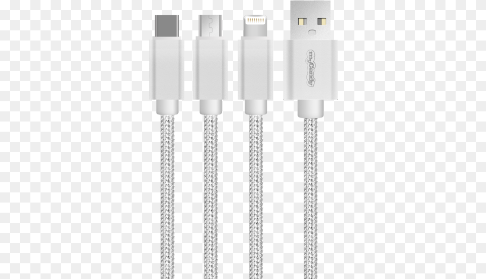 Mycandy 3 In 1 Cable Cable Lightning Type C Micro Usb Free Png