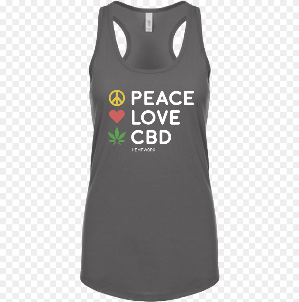 Mydailychoice Emoji Peace Love Cbd Active Tank, Clothing, Tank Top Png Image