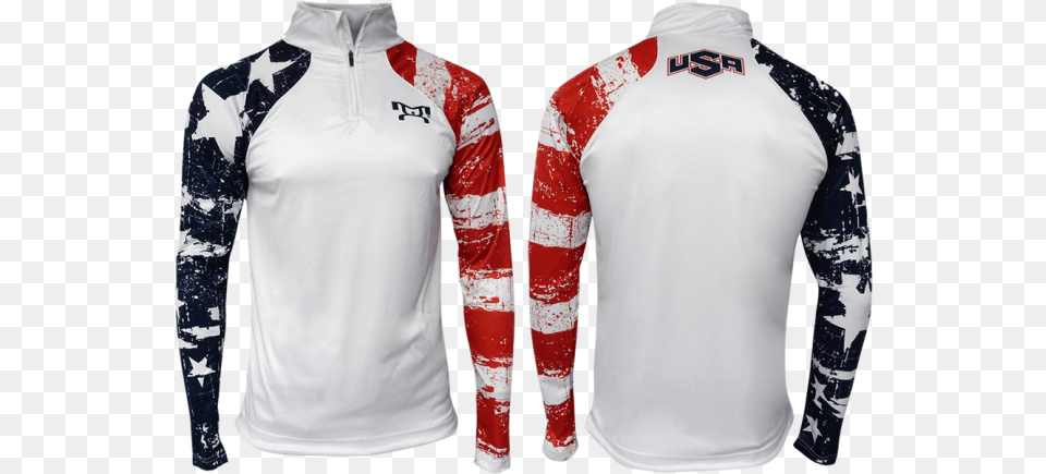 Myhouse Usa Stars Amp Stripes Quarter Zip Up Usa Quarter Zip, Clothing, Long Sleeve, Shirt, Sleeve Free Png