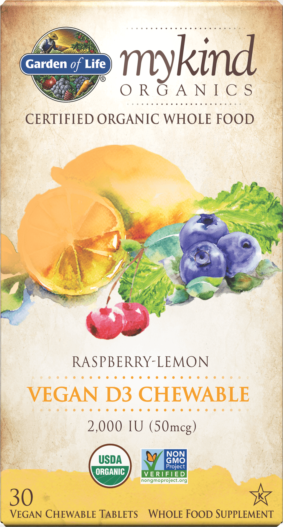 Mykind Organics Chewable Vegan D3 Raspberry Lemon Organic Prenatal Vitamins, Advertisement, Berry, Blueberry, Food Png Image