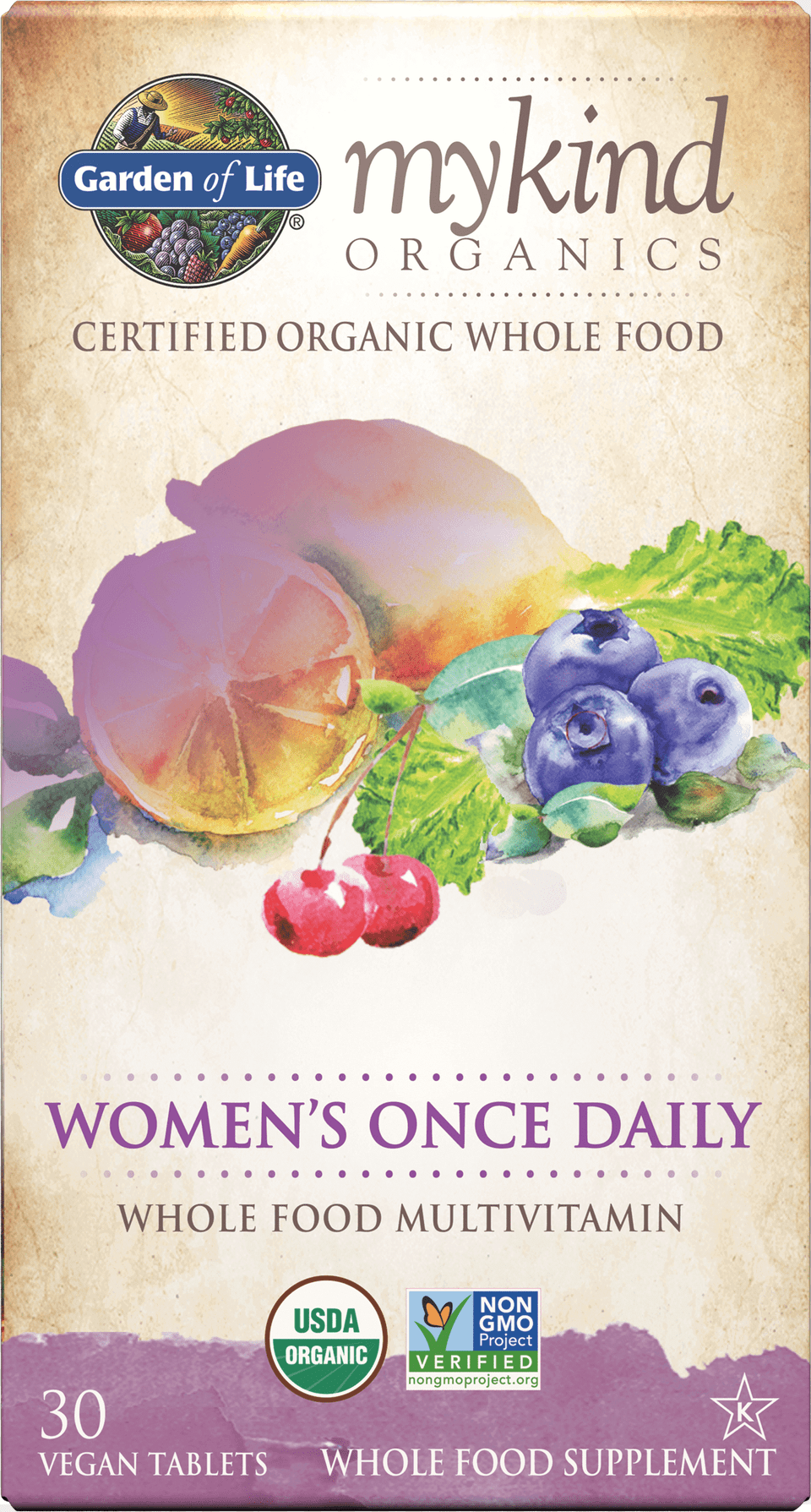 Mykind Organics Womens Once Daily Multi 30 Vegan Tabletsquot Mykind Organics Women39s Multi, Advertisement, Berry, Food, Fruit Png