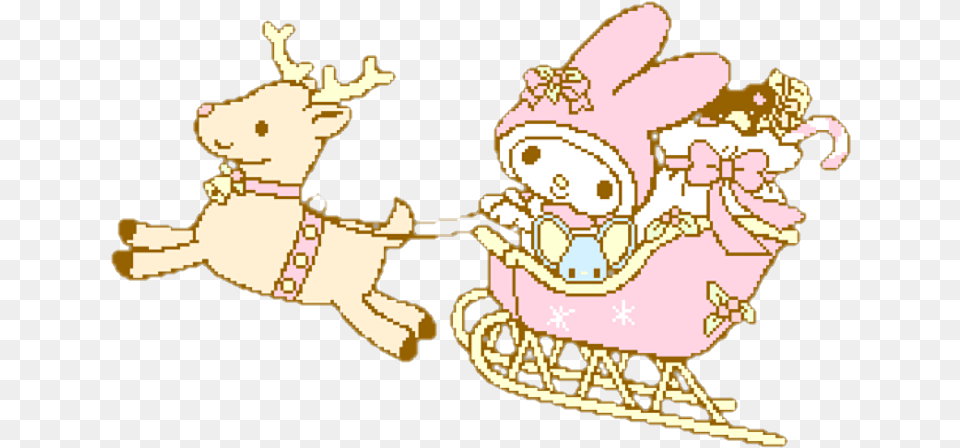 Mymelody Sanrio Christmas Pixelart My Melody Christmas, Baby, Person, Accessories, Face Free Png