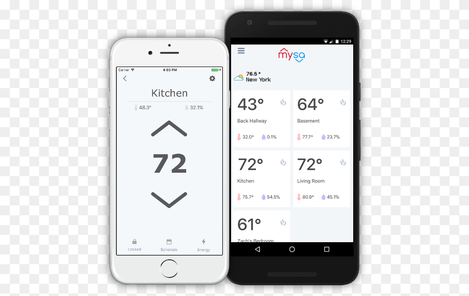 Mysa Is A Smart Thermostat That Works With High Voltage, Electronics, Mobile Phone, Phone, Text Free Png Download