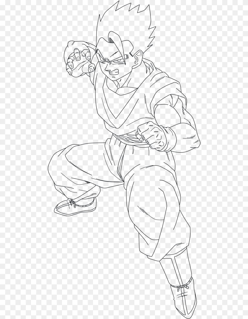 Mystic Gohan Coloring Pages Adult Gohan Coloring Pages, Person, Art, Drawing Free Png Download