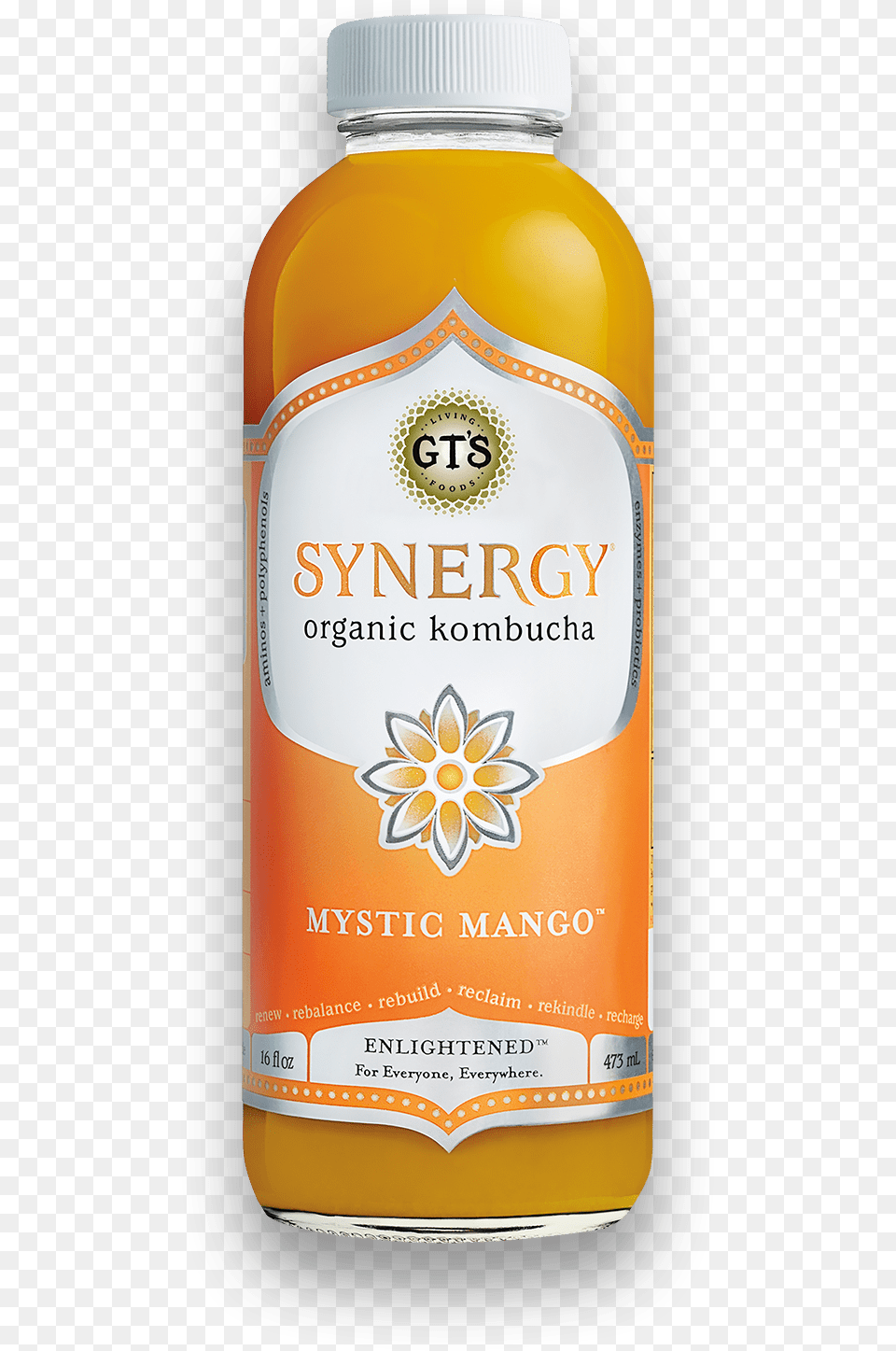 Mystic Mango Synergy Kombucha, Bottle, Alcohol, Beer, Beverage Png Image