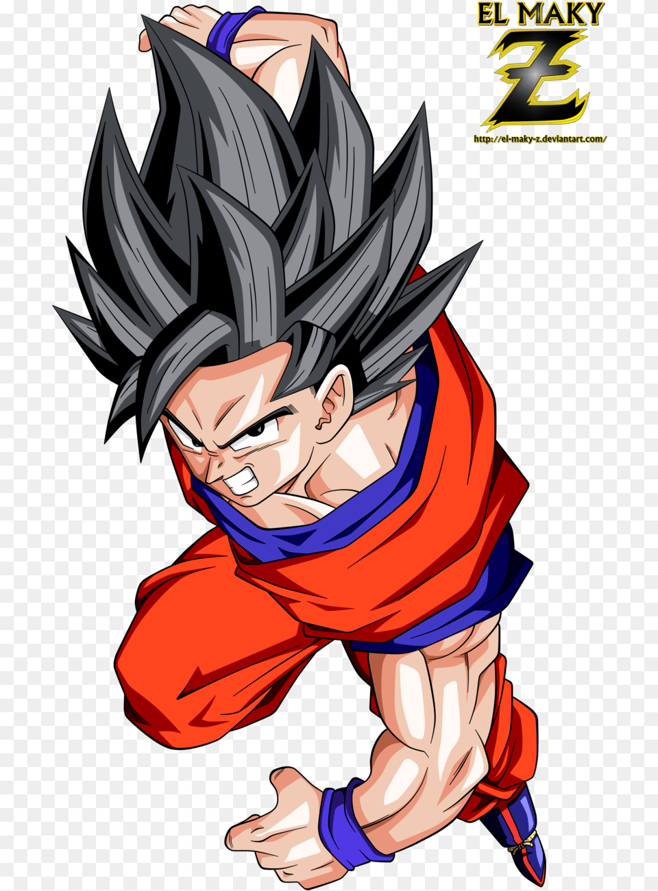 Mystic Son Goku By El Maky Z Cover Goku Iphone X, Book, Comics, Publication, Person Free Png