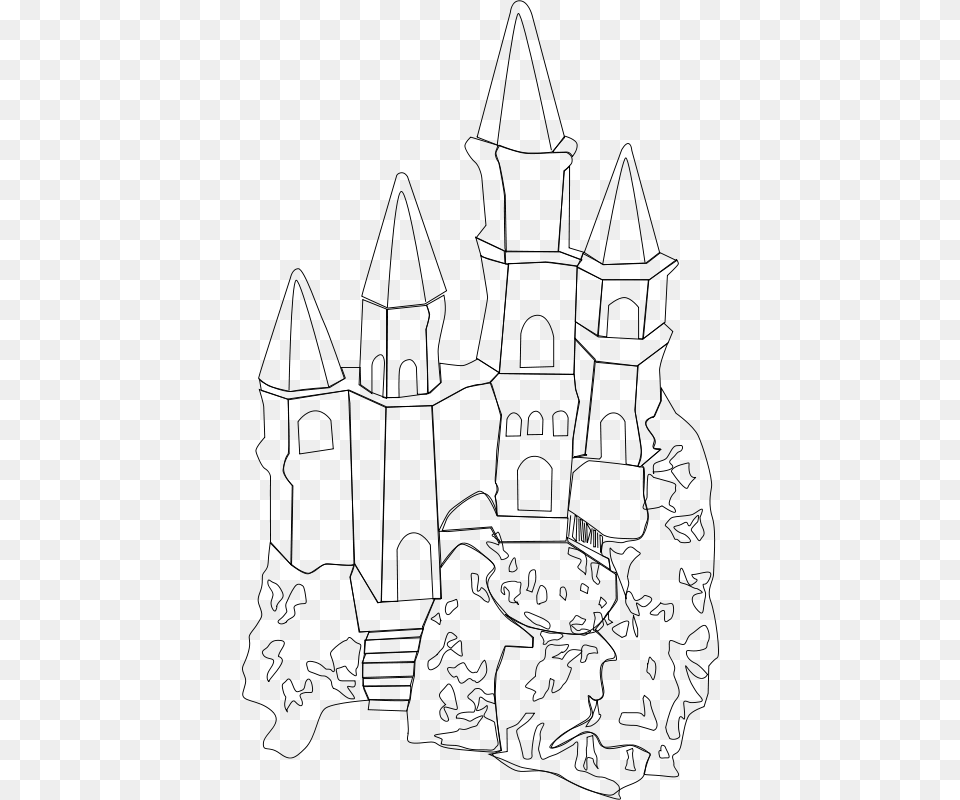 Mystica Castle Outline, Silhouette, Art, Drawing, Outdoors Free Transparent Png
