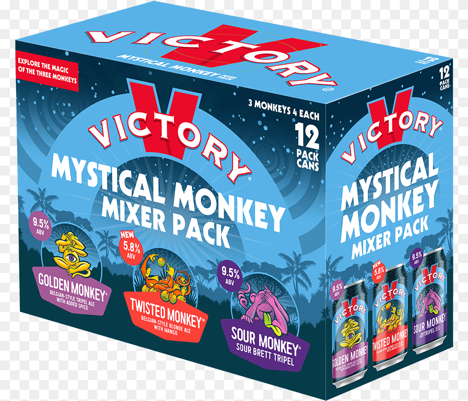 Mystical Monkey Mixer Pack Victory Mystical Monkey Mixer Pack, Box, Can, Tin, Baby Free Transparent Png
