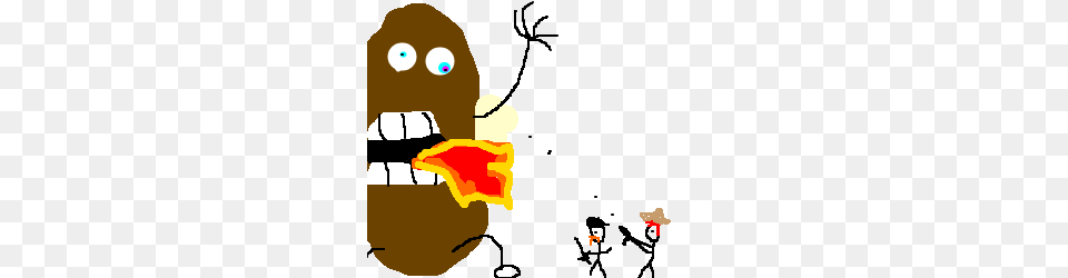 Mythbuster Guys Fighting For Giant Baked Potato Drawing, Person, Face, Head Png Image