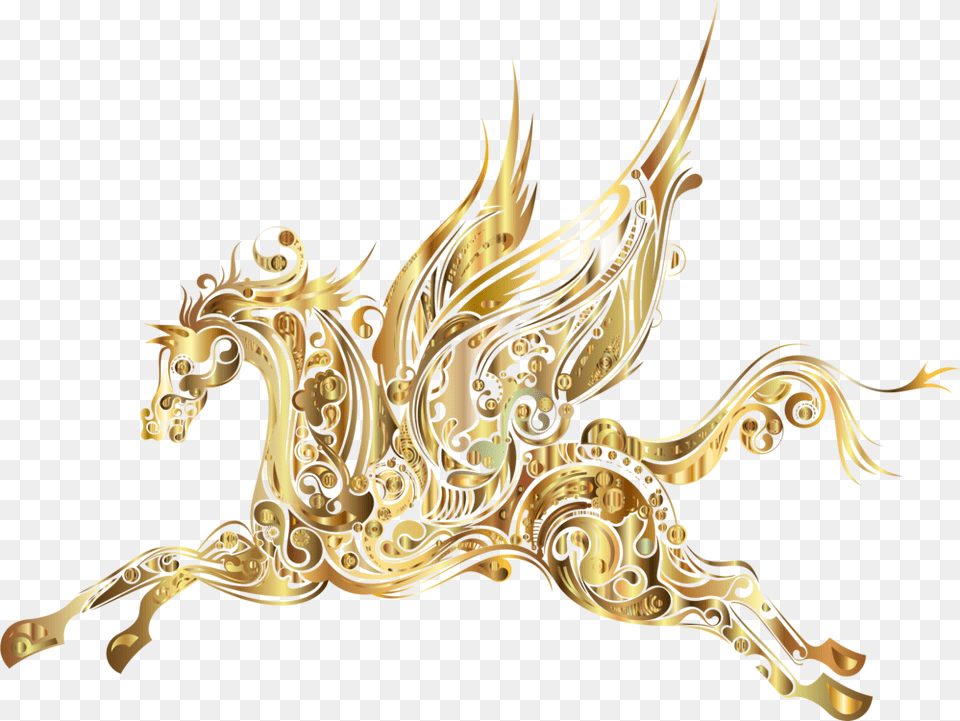 Mythical Creaturegoldfictional Character, Bronze, Accessories, Chandelier, Lamp Free Png Download