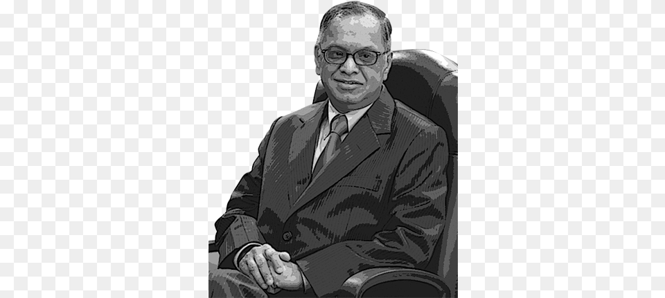 N R Narayana Murthy At The Asian Business Awards Me Narayana Murthy Black And White, Photography, Person, Man, Male Free Transparent Png