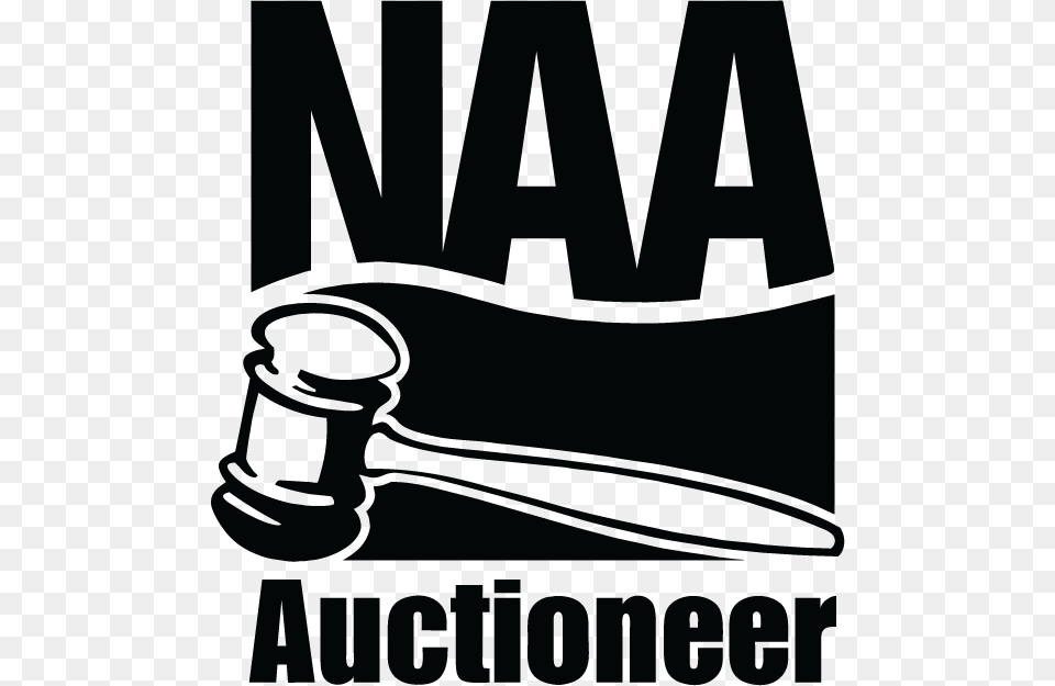 Naa Logo Black National Auctioneers Association Logo, Publication, Device, Hammer, Tool Png