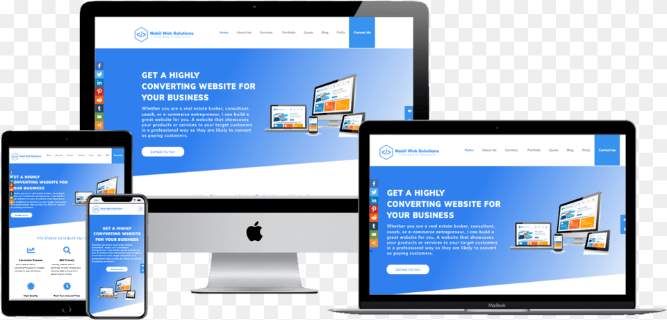 Nabil Web Solutions Responsive View School Website Mockup, Computer, Electronics, Mobile Phone, Phone Free Png