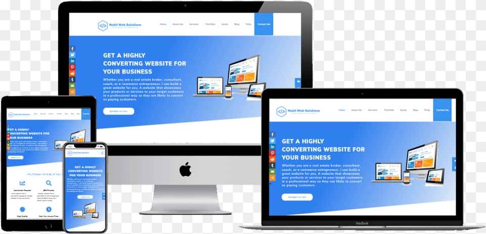 Nabil Web Solutions Responsive View Web Design Spa, Computer, Electronics, Mobile Phone, Phone Free Png Download