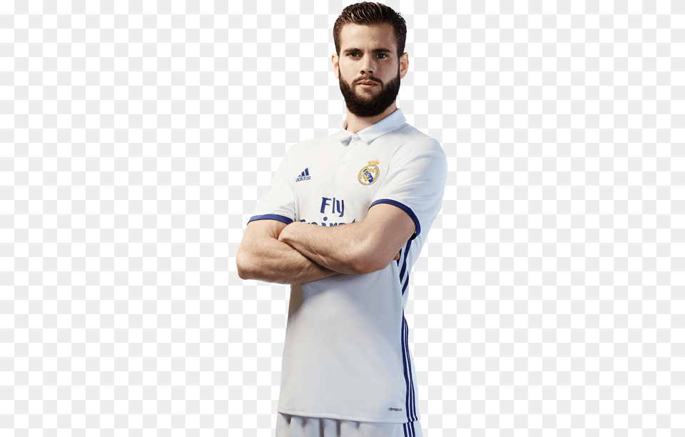 Nacho Real Madrid, T-shirt, Beard, Clothing, Face Free Png Download