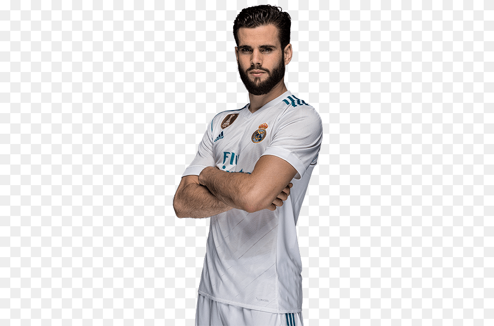 Nacho Real Madrid, T-shirt, Beard, Clothing, Face Free Png Download