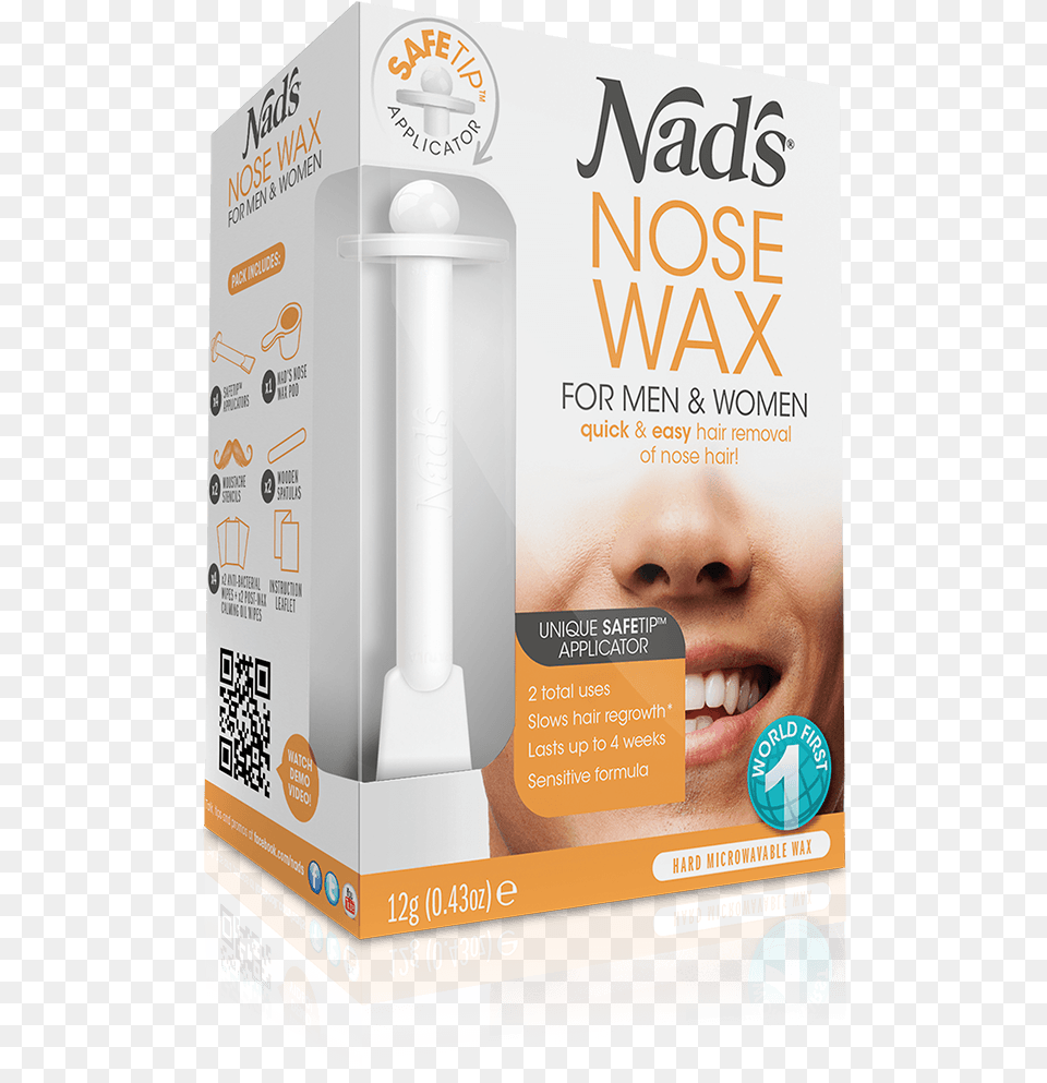 Nads Hair Removal Nose Wax For Men Women Nose Hair Removal Cream, Advertisement, Poster, Qr Code, Face Free Png