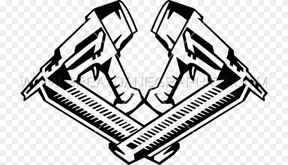 Nail Gun Production Ready Artwork For T Shirt Printing, Bulldozer, Machine Free Png Download