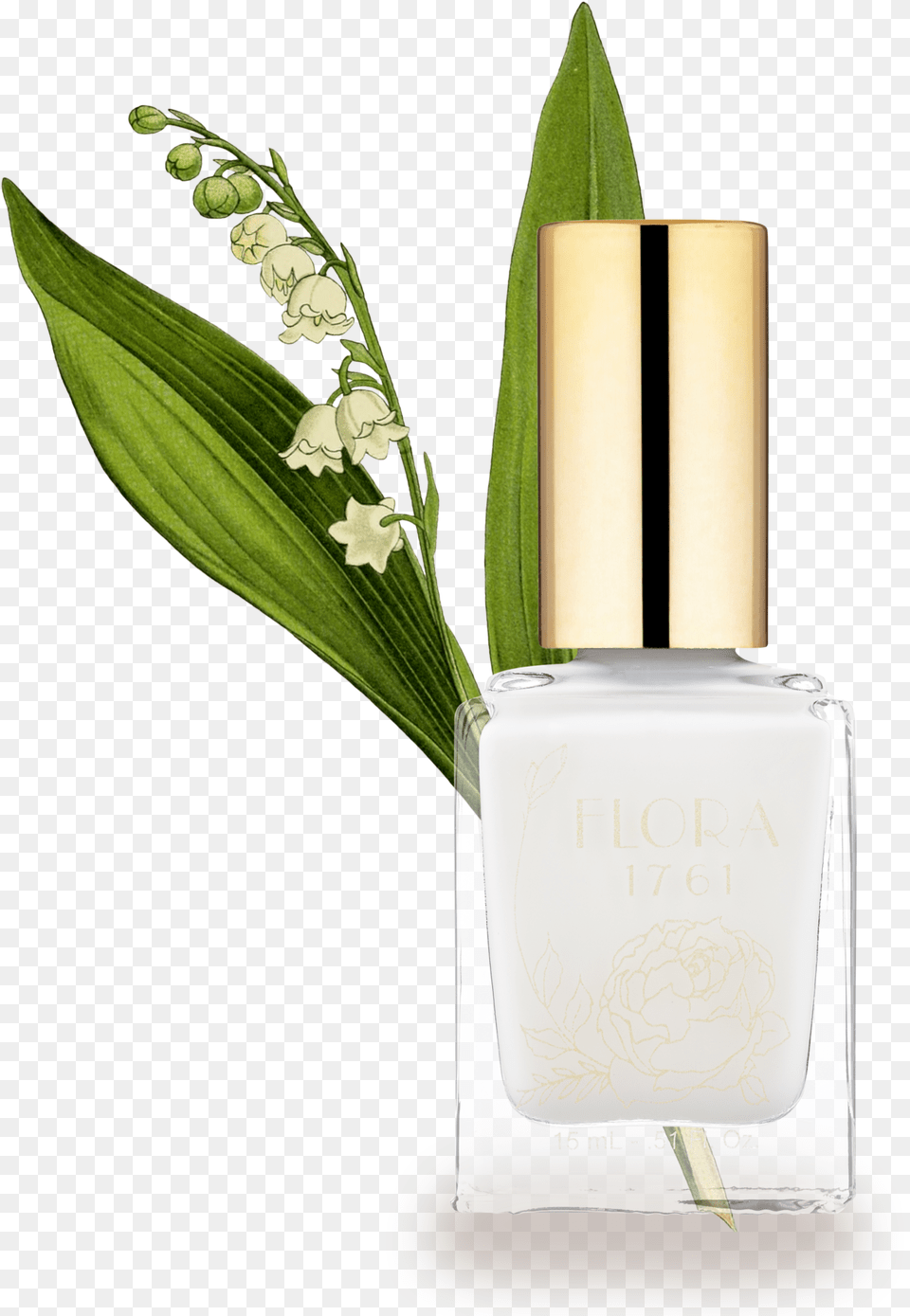 Nail Lacquer In Lily Of The Valley Nail Polish, Bottle, Cosmetics, Flower, Plant Png Image