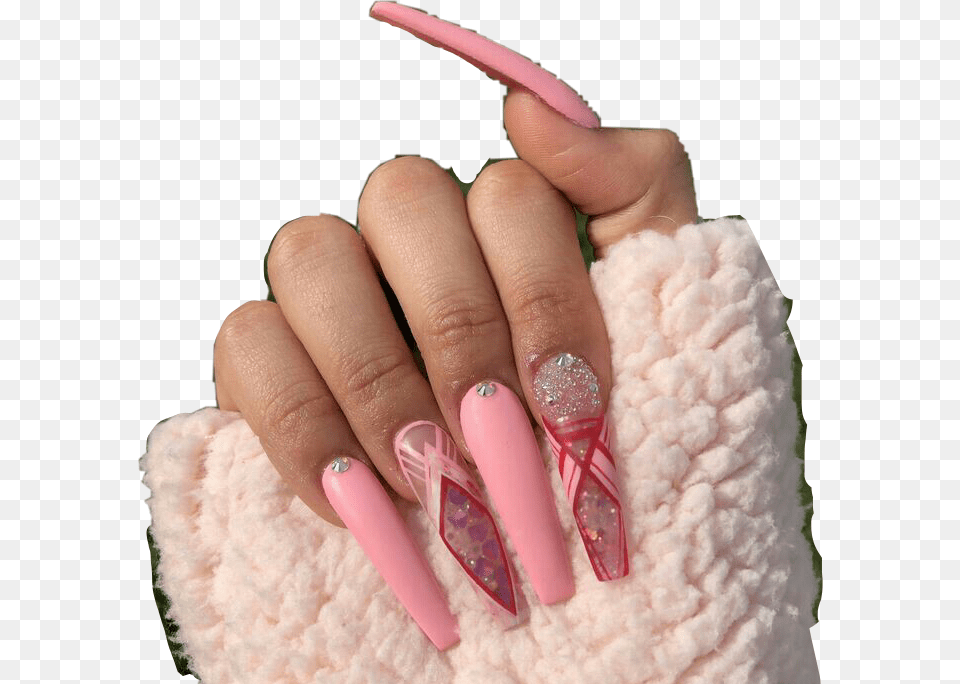 Nail Pink Acrylic Nails, Body Part, Finger, Hand, Person Png Image