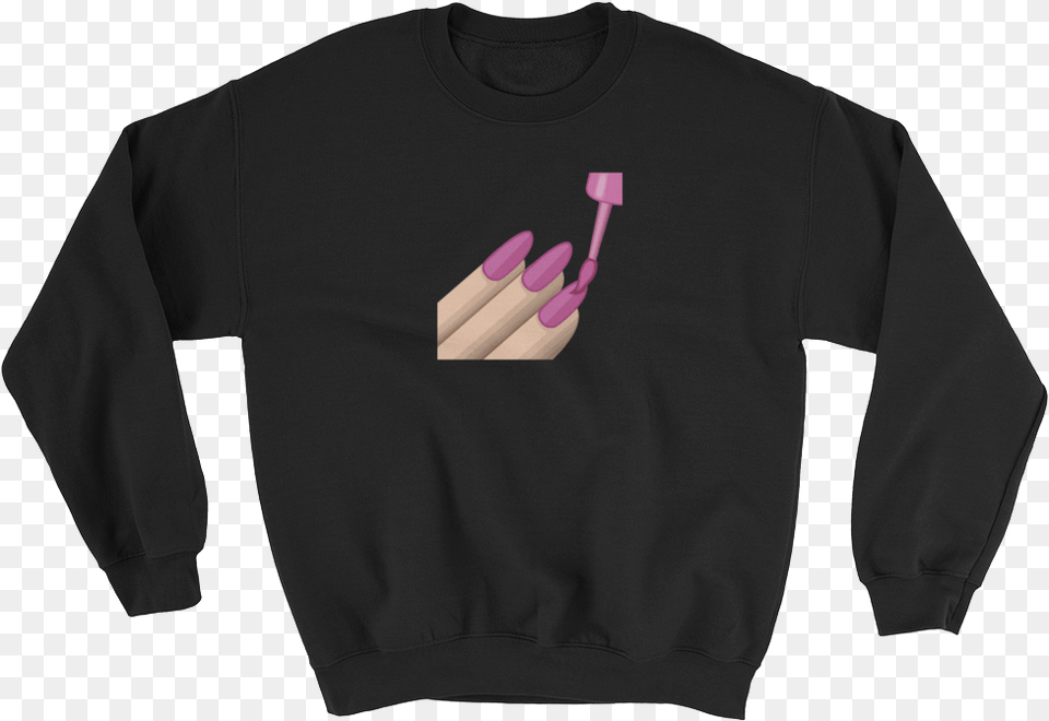 Nail Polish Emoji Long Sleeve Swish Embassyclass Crew Neck, Clothing, Knitwear, Long Sleeve, Sweater Free Png