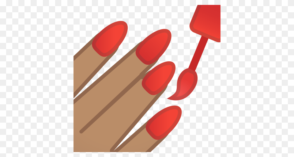 Nail Polish Medium Skin Tone Icon Noto Emoji People Bodyparts, Body Part, Hand, Person, Cosmetics Free Transparent Png
