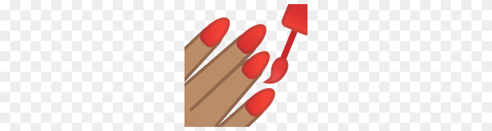 Nail Polish Medium Skin Tone Icon Noto Emoji People Bodyparts, Body Part, Hand, Person, Manicure Png