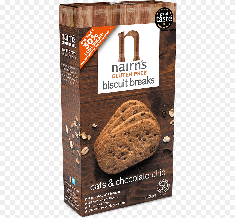 Nairns Chocolate Oat Biscuits, Food, Sweets, Book, Publication Free Png