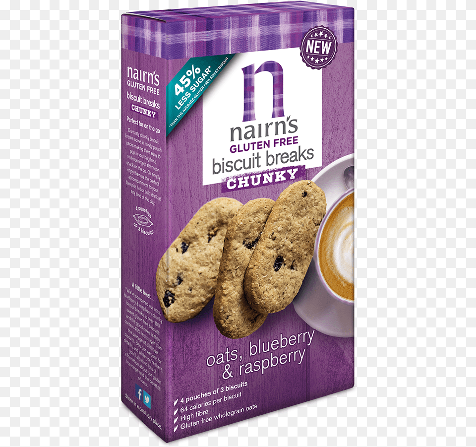 Nairns Oats And Blueberries Nairn39s Gluten Chunky Biscuit Breaks, Cookie, Food, Sweets, Bread Png