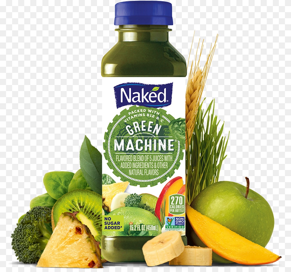 Naked Juice Green Machine, Food, Fruit, Plant, Produce Free Png Download