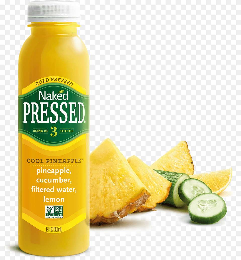 Naked Pressed Juice Pineapple, Beverage, Food, Fruit, Plant Free Transparent Png