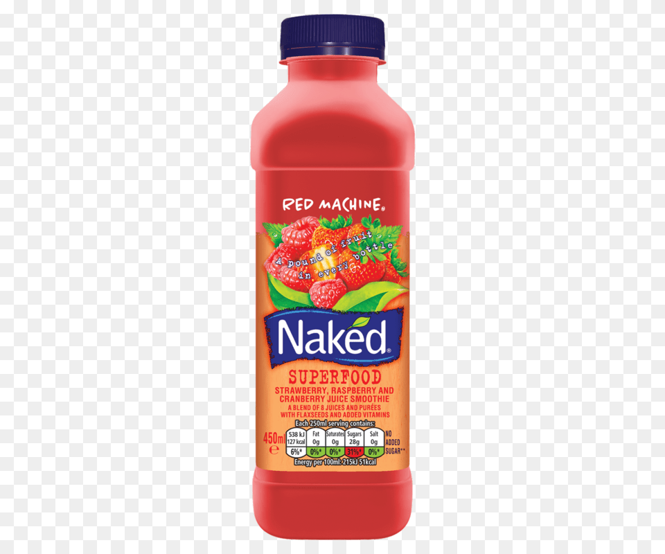 Naked Red Machine Juice Smoothie, Beverage, Food, Ketchup Free Png