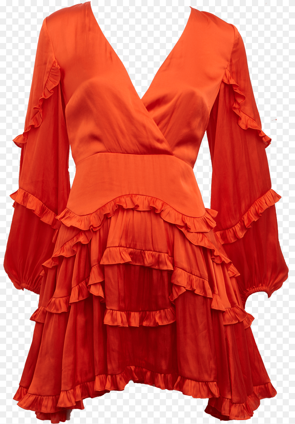 Nala Frill Dress In Colour Spicy Orange Ruffle, Adult, Person, Gown, Formal Wear Free Png Download
