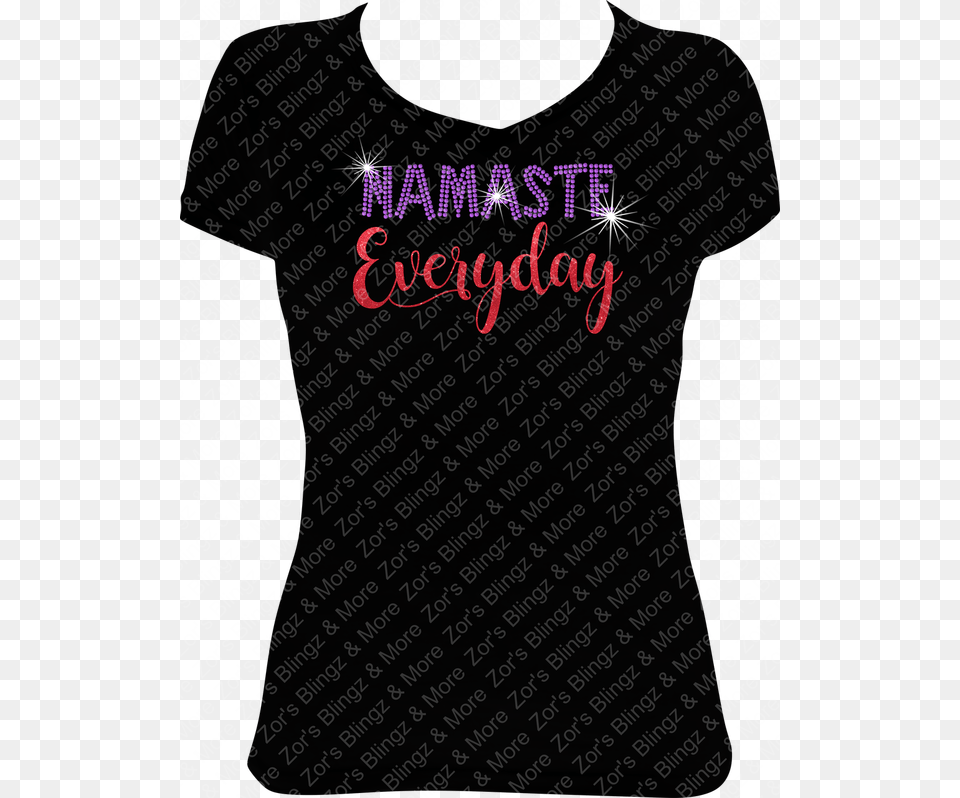 Namaste Everyday Vinyl Rhinestone Design Volleyball Mom Shirt Designs, Clothing, T-shirt Free Transparent Png