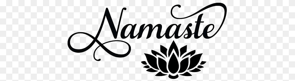 Namaste Transparent Image Namaste With Lotus Flower, Handwriting, Text Free Png Download