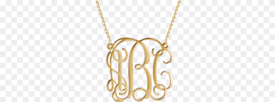 Name Necklace Official 14k Gold Plated Monogram Necklace, Accessories, Jewelry, Pendant, Locket Png Image