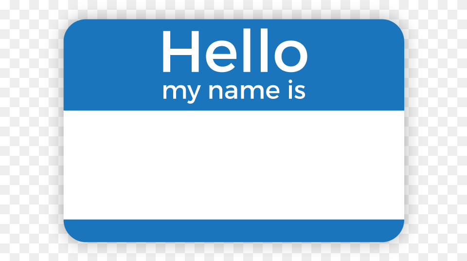 Name Tag Badge Template Blue Area Image With Blue Hello My Name, Text Free Png Download