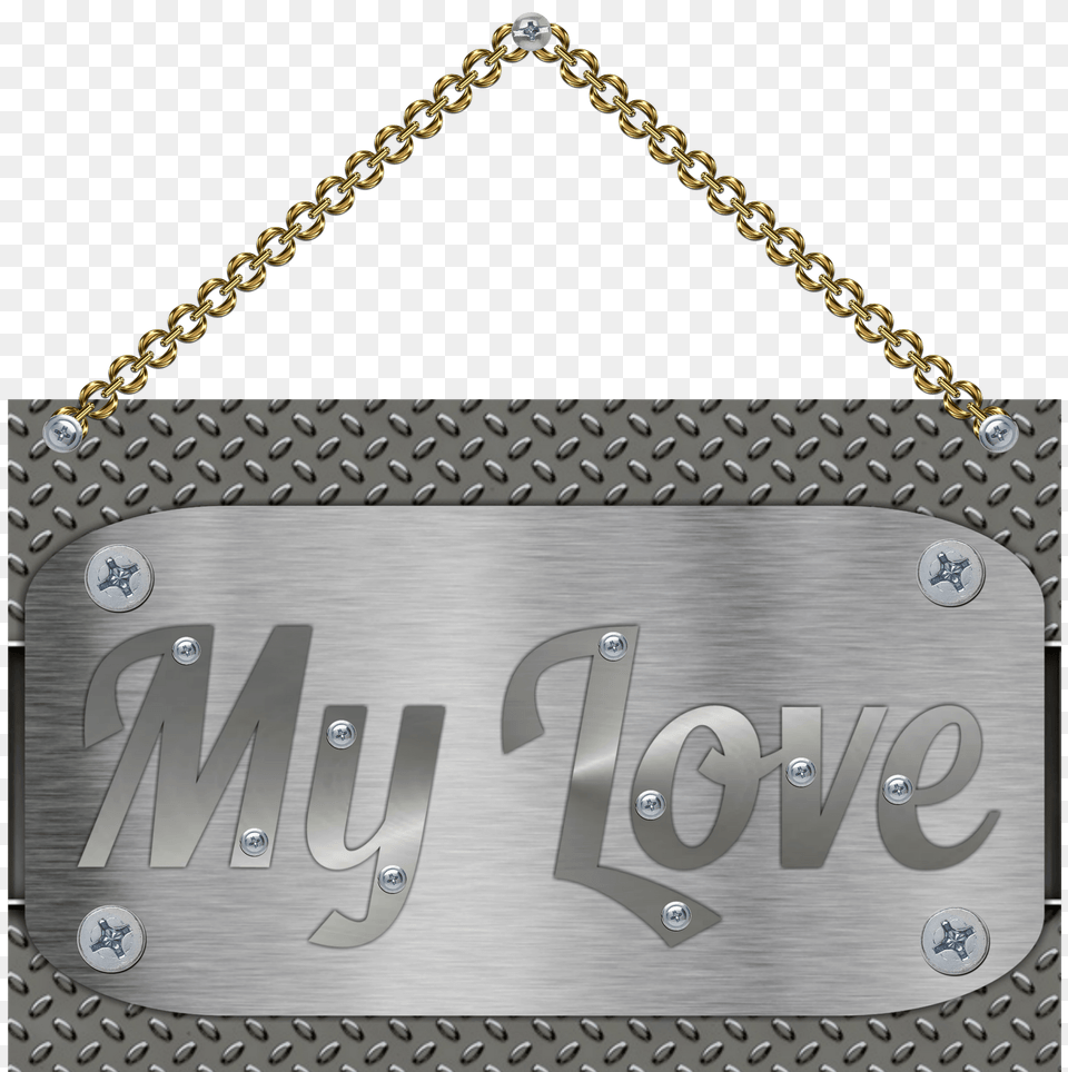 Nameplate With My Love Lettering Clipart, Accessories, Bag, Handbag Png