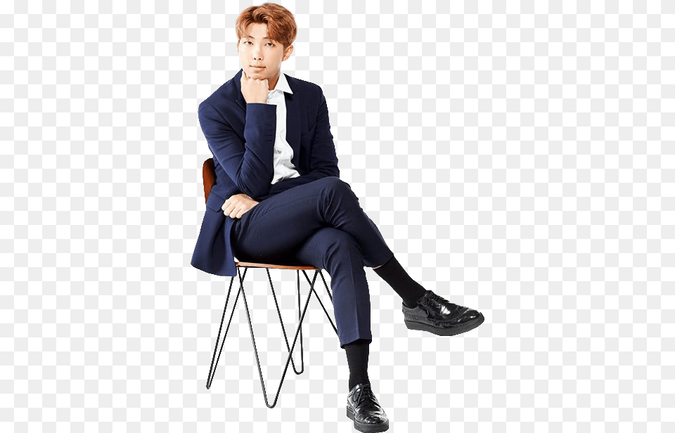 Namjoon Kim Namjoon Bts Bts Bangtanboys Rap Monster Bts Resume English, Suit, Sitting, Shoe, Person Png Image