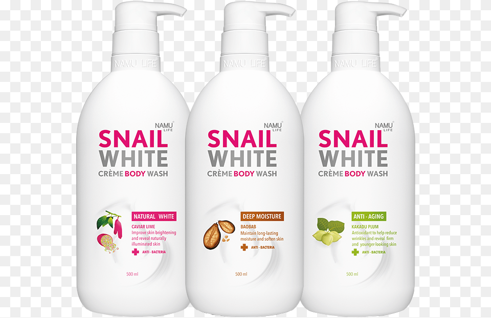 Namu Life Snailwhite Creme Body Wash Liquid Hand Soap, Bottle, Lotion, Shampoo Free Transparent Png