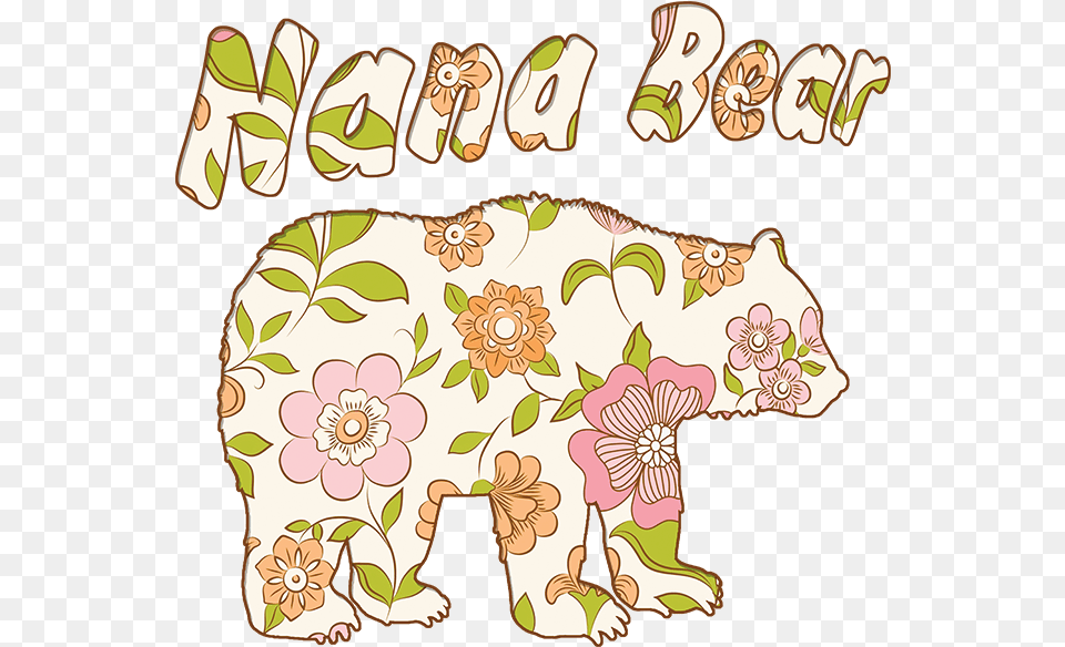 Nana Bear Flower Wallpaper Repeating Flower Pattern Animal, Wildlife Free Transparent Png