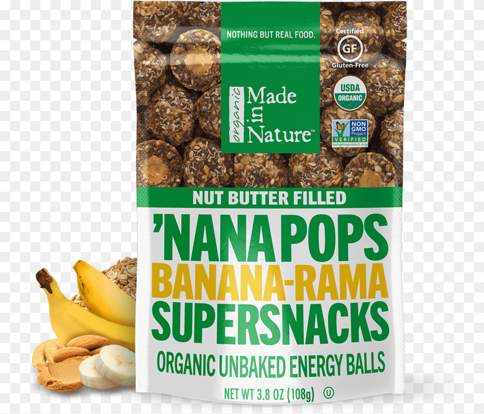 Nana Pops Banana Rama Supersnacks Natural Foods, Food, Fruit, Plant, Produce Free Png
