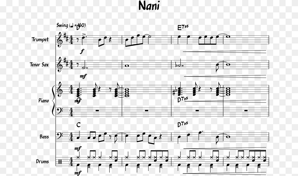 Nani Nani Sheet Music, Gray Free Transparent Png