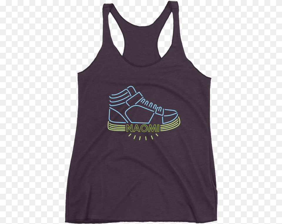 Naomi It Womens Racerback Pump Up Logo, Clothing, Tank Top, Footwear, Shoe Png