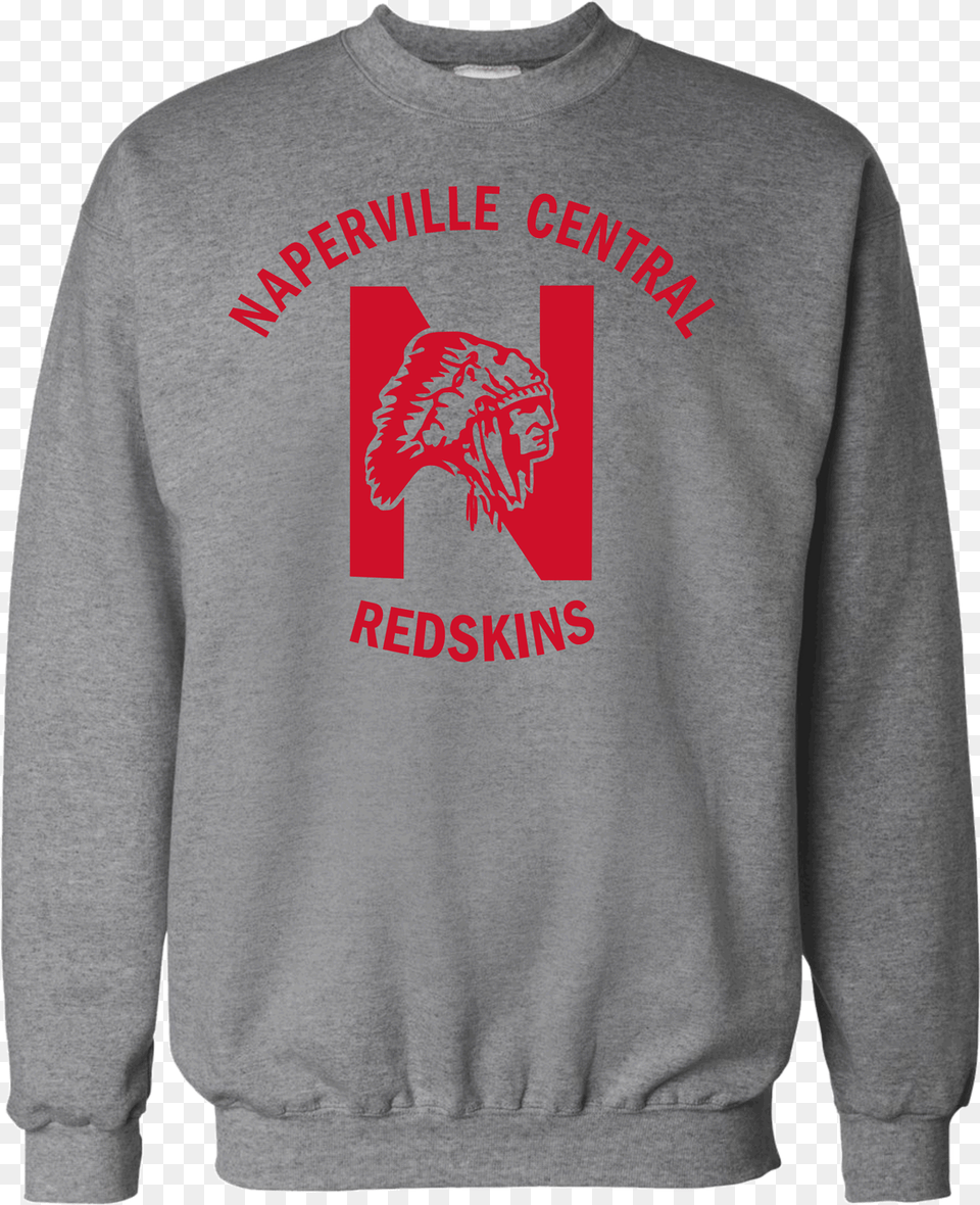 Naperville Redskins Crew Neck Sweatshirt Funny Ugly Christmas Sweater, Clothing, Hoodie, Knitwear, Person Png Image