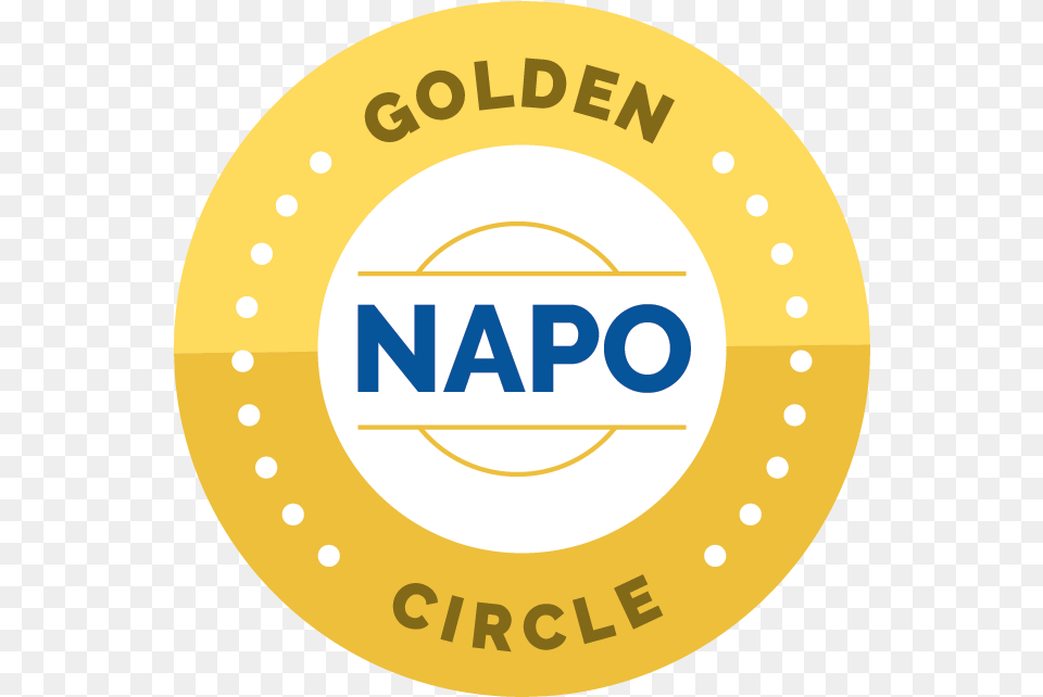 Napo Golden Circle Logo Circle, Badge, Symbol, Gold, Disk Png Image